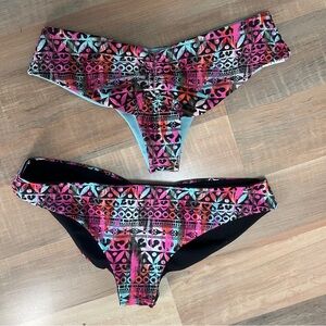 2 Colorful Geometric Women's Bikini Bottoms